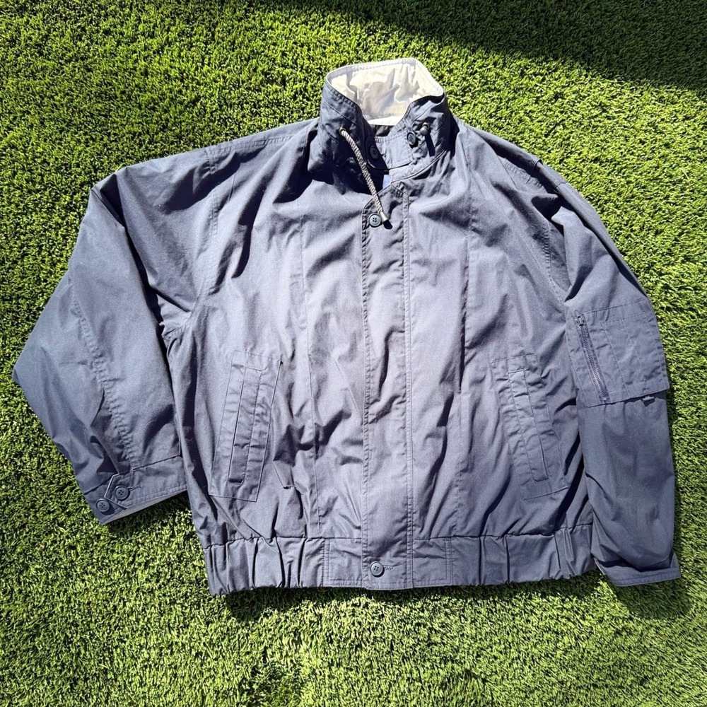 Vintage London Fog Mens Navy‎ Blue Zip Up Jacket Large Classic Casual Outerwear
